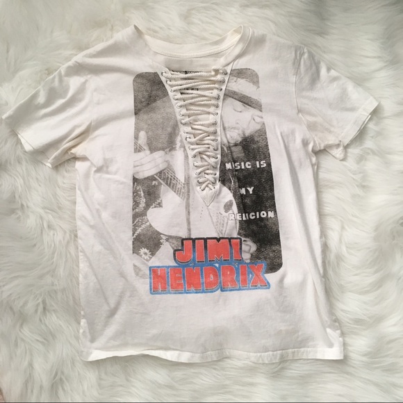 Urban Outfitters Tops - Jimi Hendrix lace up graphic tee